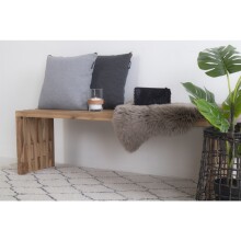 Sitzbank >Benidorm< in Braun, Teak - 140x48x35cm (BxHxT)