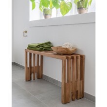 Sitzbank >Benidorm< in Braun, Teak - 90x49x30cm (BxHxT)