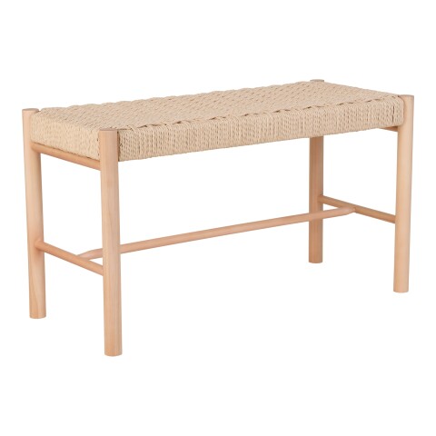 Sitzbank >Abano< in Beige, Massivholz - 80x45x35cm (BxHxT)
