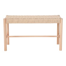 Sitzbank >Abano< in Beige, Massivholz - 80x45x35cm (BxHxT)