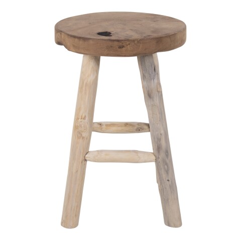 Hocker >Badia< in Hellbraun, Teak - 30x45x30cm (BxHxT)