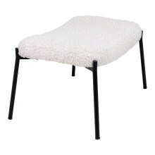 Fußhocker >Glasgow< in Weiss, Stoff - 61x36x41cm (BxHxT)