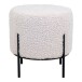 Pouf >Alford< in Weiss, Stoff - 35,5x37x35,5cm (BxHxT)