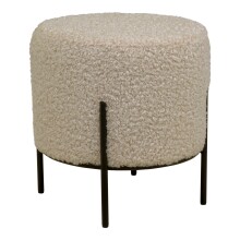 Pouf >Alford< in Grau braun, Stoff - 35,5x37x35,5cm...