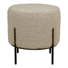 Pouf >Alford< in Grau braun, Stoff - 35,5x37x35,5cm...