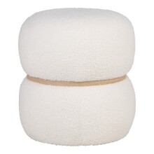 Pouf >Milford< in Weiss, Stoff - 38x41x38cm (BxHxT)