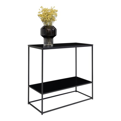 Konsolentisch >Vita< in Schwarz, Melamin - 80x80x36cm (BxHxT)