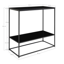 Konsolentisch >Vita< in Schwarz, Melamin - 80x80x36cm (BxHxT)