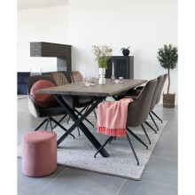 Standvitrine >Melbourne< in Schwarz, Stahl - 80x120x40cm (BxHxT)