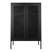 Standvitrine >Melbourne< in Schwarz, Stahl - 80x120x40cm (BxHxT)