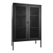 Standvitrine >Melbourne< in Schwarz, Stahl - 80x120x40cm (BxHxT)