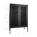 Standvitrine >Melbourne< in Schwarz, Stahl - 80x120x40cm (BxHxT)