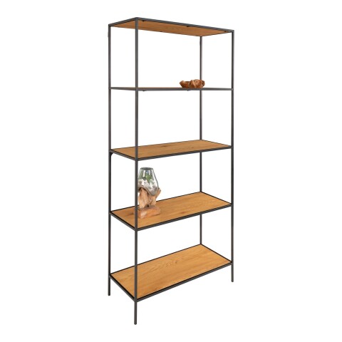 Bücherregal >Vita< in Natur, Melamin - 80x170x36cm (BxHxT)