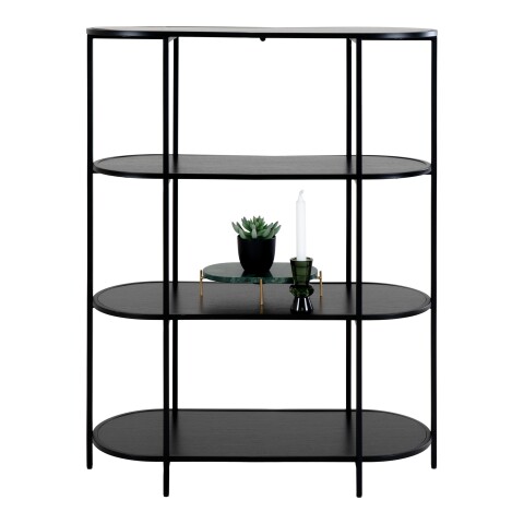 Bücherregal >Vita< in Schwarz, Melamin - 85x111x36cm (BxHxT)