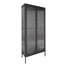 Standvitrine >Adelaide< in Schwarz, Metall - 80x180x35cm (BxHxT)