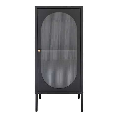 Standvitrine >Adelaide< in Schwarz, Metall - 50x110x35cm (BxHxT)