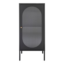 Standvitrine >Adelaide< in Schwarz, Metall -...