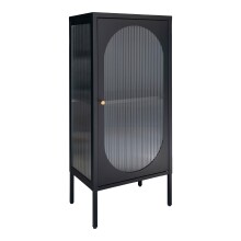 Standvitrine >Adelaide< in Schwarz, Metall - 50x110x35cm (BxHxT)
