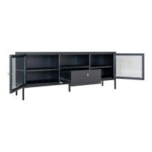 Lowboard >Dalby< in Schwarz, Metall - 160x60x35cm (BxHxT)