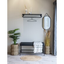 Spiegel >Trapani< in Schwarz, Stahl, Glas - 35x60x2cm (BxHxT)