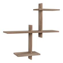 Wandregal >Gavi< in Hellbraun, Massivholz - 55x60x15cm (BxHxT)