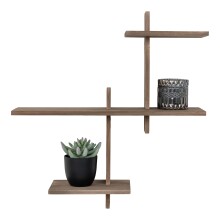 Wandregal >Gavi< in Hellbraun, Massivholz - 55x60x15cm (BxHxT)