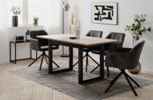 Esstisch >Denver< (auszihbar bis 160cm) Artisan Eiche Dekor / anthrazit - 120(160)x75x80cm (BxHxT)