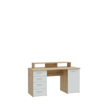 Schreibtisch >Net< in Artisan Eiche und Hellgrau - 145x90,7x60cm (BxHxT)