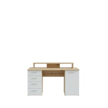 Schreibtisch >Net< in Artisan Eiche und Hellgrau - 145x90,7x60cm (BxHxT)
