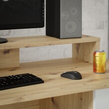 Schreibtisch >Net< in Artisan Eiche und Hellgrau - 145x90,7x60cm (BxHxT)