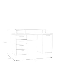 Schreibtisch >Net< in Artisna Eiche und salbei - 145x90,7x60cm (BxHxT)
