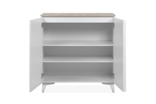 Kommode >Bertrix< in Sandstein / weiß - 88x92x40cm (BxHxT)