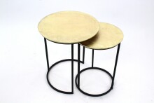 Beistelltisch >1044-41< (2er Set) in Messing lackiert, Messing - 51x42cm (HxD)