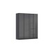 Drehtürenschrank >Monostar< in Glas basalt / grau metallic - 181x210x54 (BxHxT)