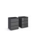 Nachtkommode >Monostar< (2er-Set) in Glas basalt / grau metallic