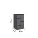 Kommode >Monostar< in Glas basalt / grau metallic - 47x81x42 (BxHxT)
