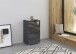 Kommode >Monostar< in Glas basalt / grau metallic - 47x81x42 (BxHxT)