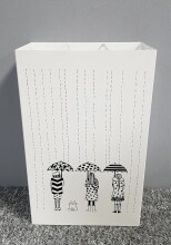 Schirmständer >22381< in weiss, Metall - 30x48x16cm (BxHxT)