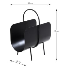Zeitungsständer >22586< in schwarz, Metall - 37x47x22cm (BxHxT)