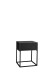 MARLE Nachttisch in Graphit - Moderner Nachtschrank mit Schublade und schwarzem Metallgestell - 40 x 52 x 38,5 cm (B/H/T)