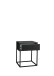 MARLE Nachttisch in Graphit - Moderner Nachtschrank mit Schublade und schwarzem Metallgestell - 40 x 52 x 38,5 cm (B/H/T)