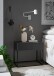 MARLE Nachttisch in Graphit - Moderner Nachtschrank mit Schublade und schwarzem Metallgestell - 60 x 52 x 38,5 cm (B/H/T)