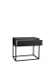 MARLE Nachttisch in Graphit - Moderner Nachtschrank mit Schublade und schwarzem Metallgestell - 60 x 52 x 38,5 cm (B/H/T)