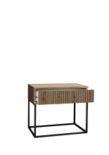 MARLE Nachttisch in Artisan Eiche Optik - Moderner Nachtschrank mit Schublade und schwarzem Metallgestell - 60 x 52 x 38,5 cm (B/H/T)