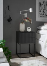 MARLE Nachttisch in Graphit - Moderner Nachtschrank mit...
