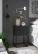 MARLE Nachttisch in Graphit - Moderner Nachtschrank mit Schubladen und schwarzem Metallgestell - 40 x 65 x 38,5 cm (B/H/T)