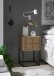 MARLE Nachttisch in Artisan Eiche Optik - Moderner Nachtschrank mit Schubladen und schwarzem Metallgestell - 40 x 65 x 38,5 cm (B/H/T)