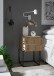 MARLE Nachttisch in Artisan Eiche Optik - Moderner Nachtschrank mit Schubladen und schwarzem Metallgestell - 40 x 65 x 38,5 cm (B/H/T)