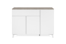 Kommode >Bertrix< in Sandstein / weiß - 133x92x40cm (BxHxT)