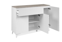 Kommode >Bertrix< in Sandstein / weiß - 133x92x40cm (BxHxT)